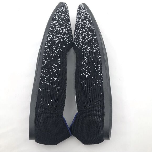 Woman by Projects Black and White Flecked Pattern Soft Knit Pointed Flats- NEW - Picture 5 of 14